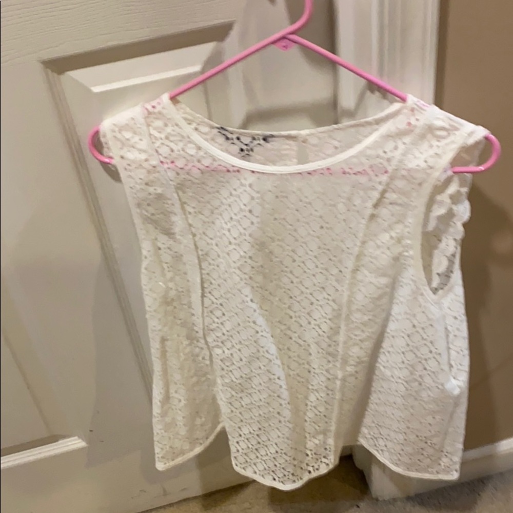 White eyelet shirt